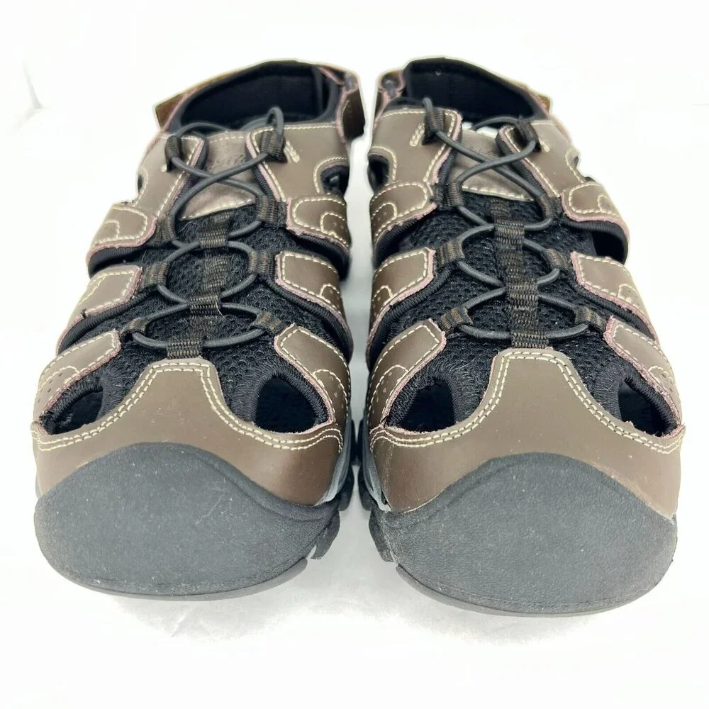 Eddie Bauer Mens Stewart 82131 Brown Black Lace Up Round Toe Size 10M Sandals